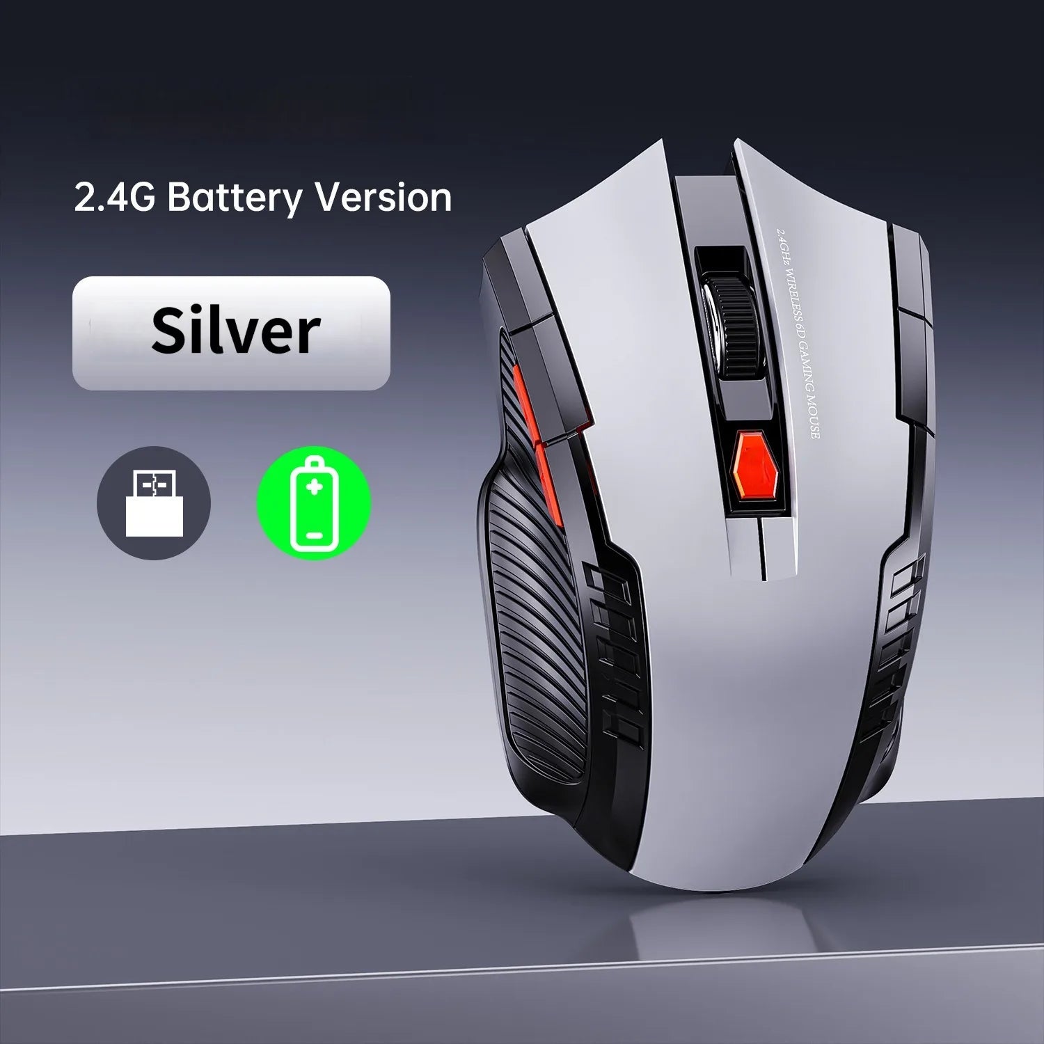 Mouse Sem Fio NexusClick 1600 DPI – 6 Botoes, Silencioso e Recarregavel