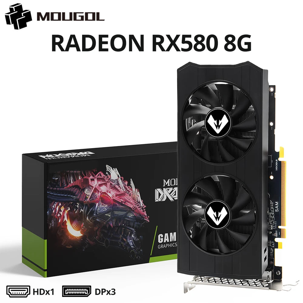 Placa de Vídeo MOUGOL Radeon RX 580 8GB GDDR5 256-bit – PCIe 3.0